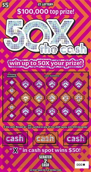 Connecticut Lottery 50X the cash Scratch-Off Ticket