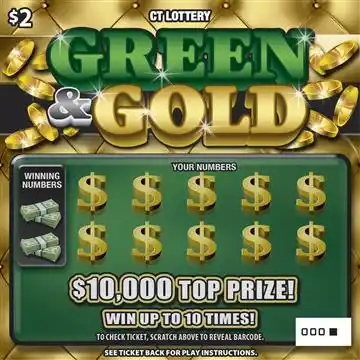 Connecticut Lottery Green & Gold Scratch-Off Ticket