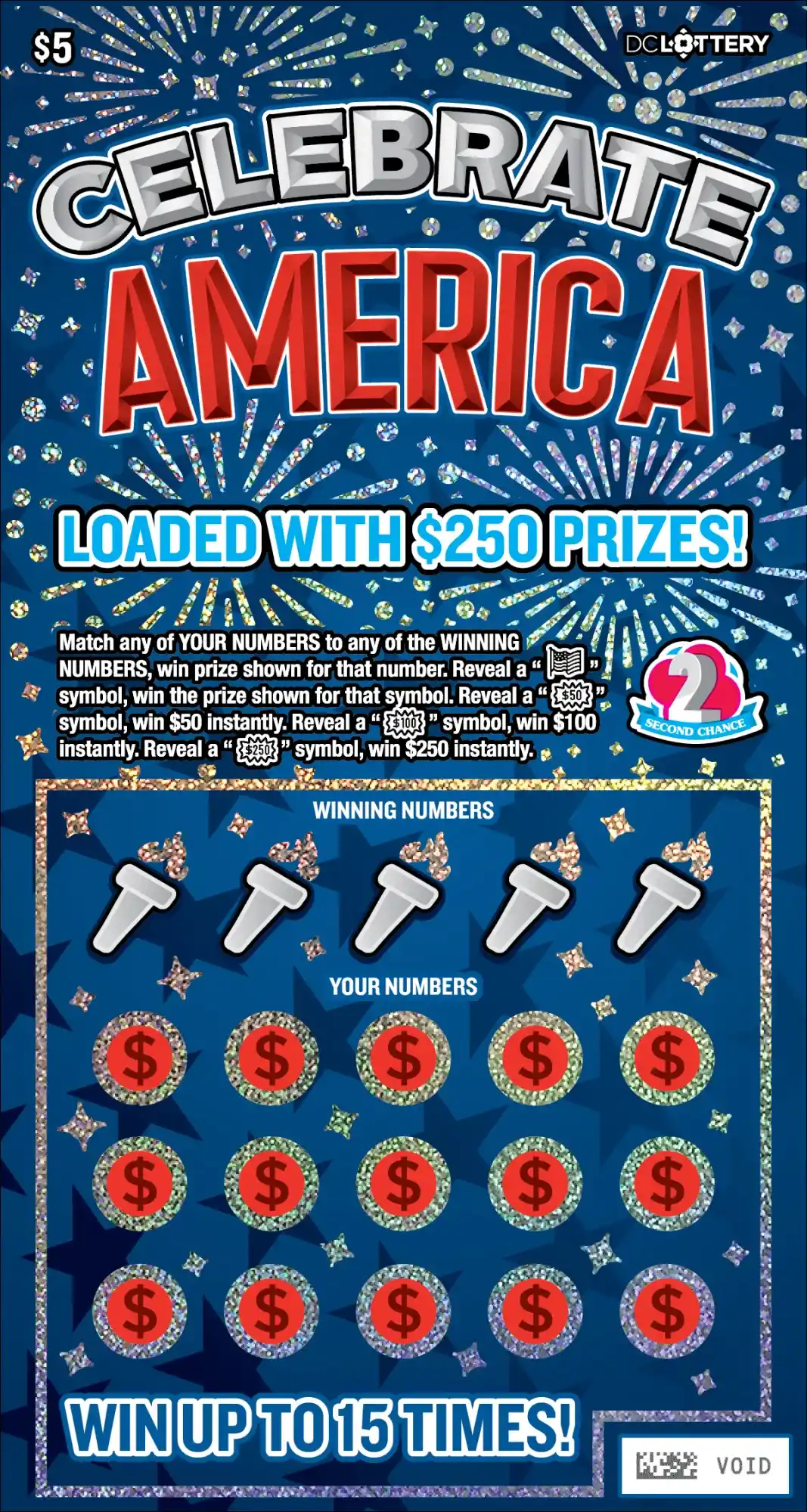 District of Columbia Lottery Celebrate America Scratcher Game