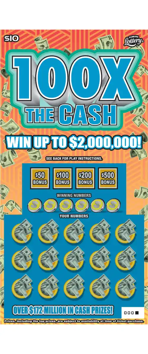 Florida Lottery 100X THE CASH Scratch-Off Ticket
