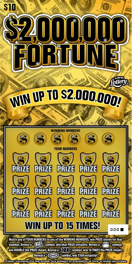 Florida Lottery $2,000,000 FORTUNE Scratch-Off Ticket