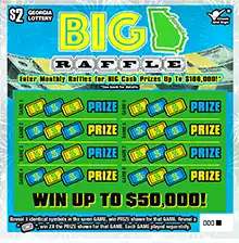 Georgia Lottery $2 BIG GEORGIA RAFFLE Scratcher Game