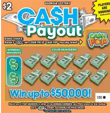 Georgia Lottery CA$H Payout Scratcher Game