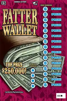 Georgia Lottery FATTER WALLET Scratcher Game