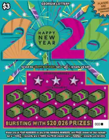 Georgia Lottery HAPPY NEW YEAR 2026 Scratcher Game