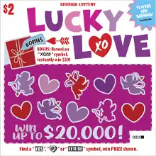 Georgia Lottery LUCKY LOVE Scratcher Game