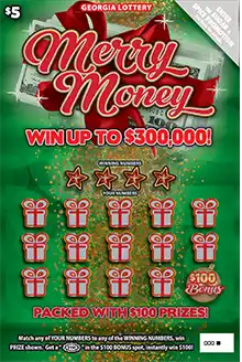 Georgia Lottery MERRY MONEY Scratcher Game