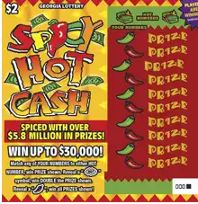 Georgia Lottery SPICY HOT CASH Scratcher Game