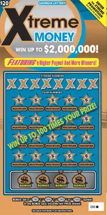 Georgia Lottery Xtreme MONEY Scratcher Game