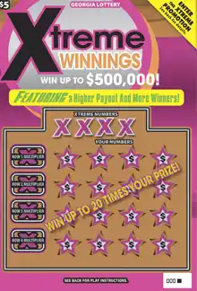 Georgia Lottery Xtreme WINNINGS Scratcher Game