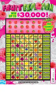 Idaho Lottery Fruit Explosion Scratch-Off Ticket