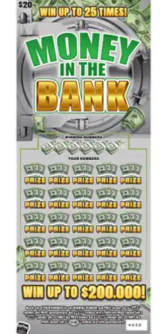 Idaho Lottery Money In The Bank Scratch-Off Ticket