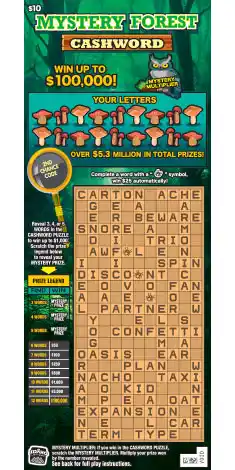 Idaho Lottery Mystery Forest Cashword Scratch-Off Ticket