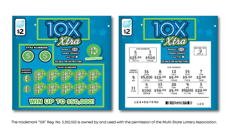 Illinois Lottery 10X® Xtra Scratch-Off Ticket