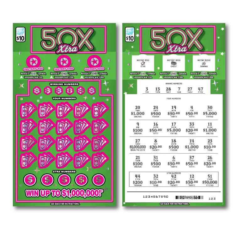 Illinois Lottery 50X Xtra Scratch-Off Ticket