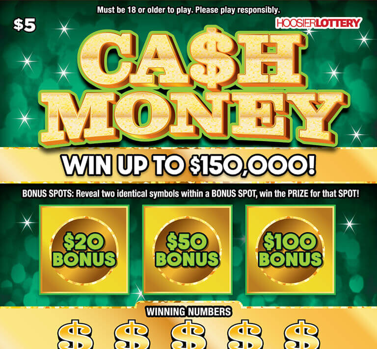 Hoosier Lottery CA$H MONEY Scratch-Off Game
