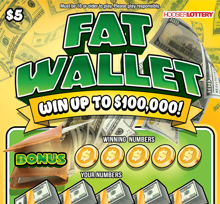 Hoosier Lottery FAT WALLET Scratch-Off Game