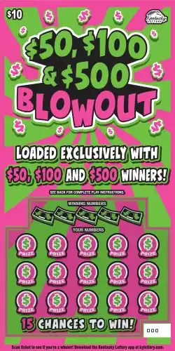 Kentucky Lottery $50, $100, & $500 Blowout Scratch-Off Game