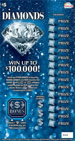 Kentucky Lottery Diamonds Scratch-Off Game