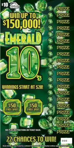 Kentucky Lottery Emerald 10's Scratch-Off Game