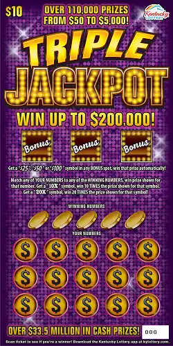 Kentucky Lottery Triple Jackpot Scratch-Off Game