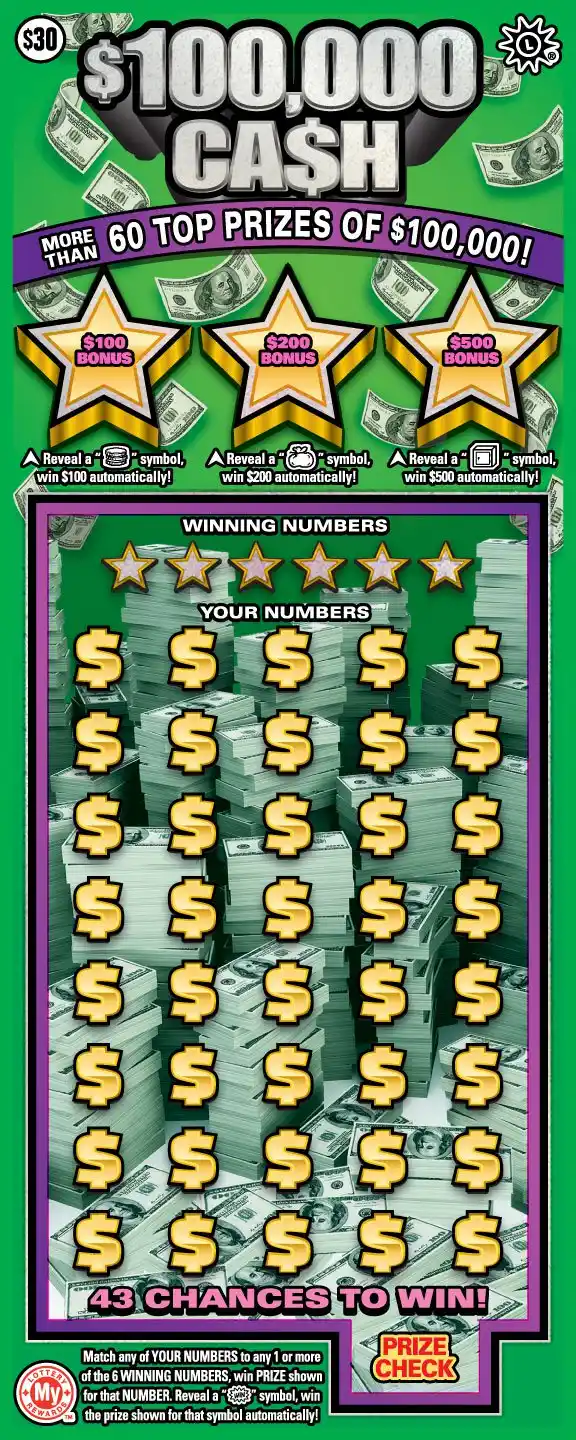 Maryland Lottery $100,000 Ca$h Scratch-Off Ticket