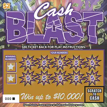Maine Lottery CASH LINE BINGO Scratch-Off Game