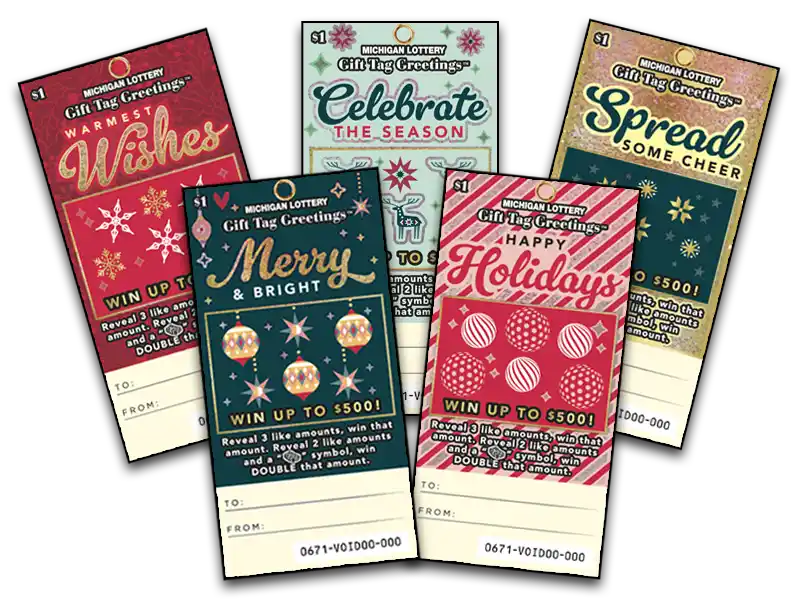Michigan Lottery Gift Tag Greetings Scratch-Off Ticket