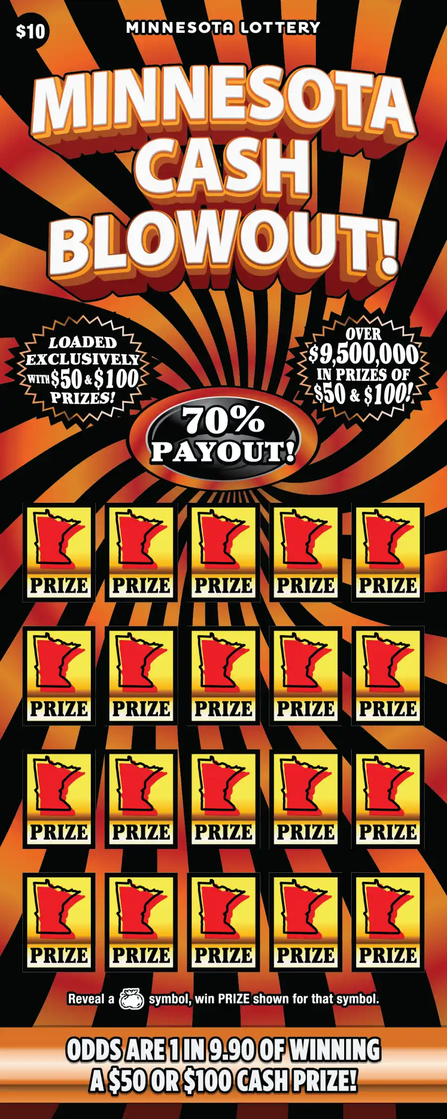 Minnesota Lottery Minnesota Cash Blowout Scratch-Off Game
