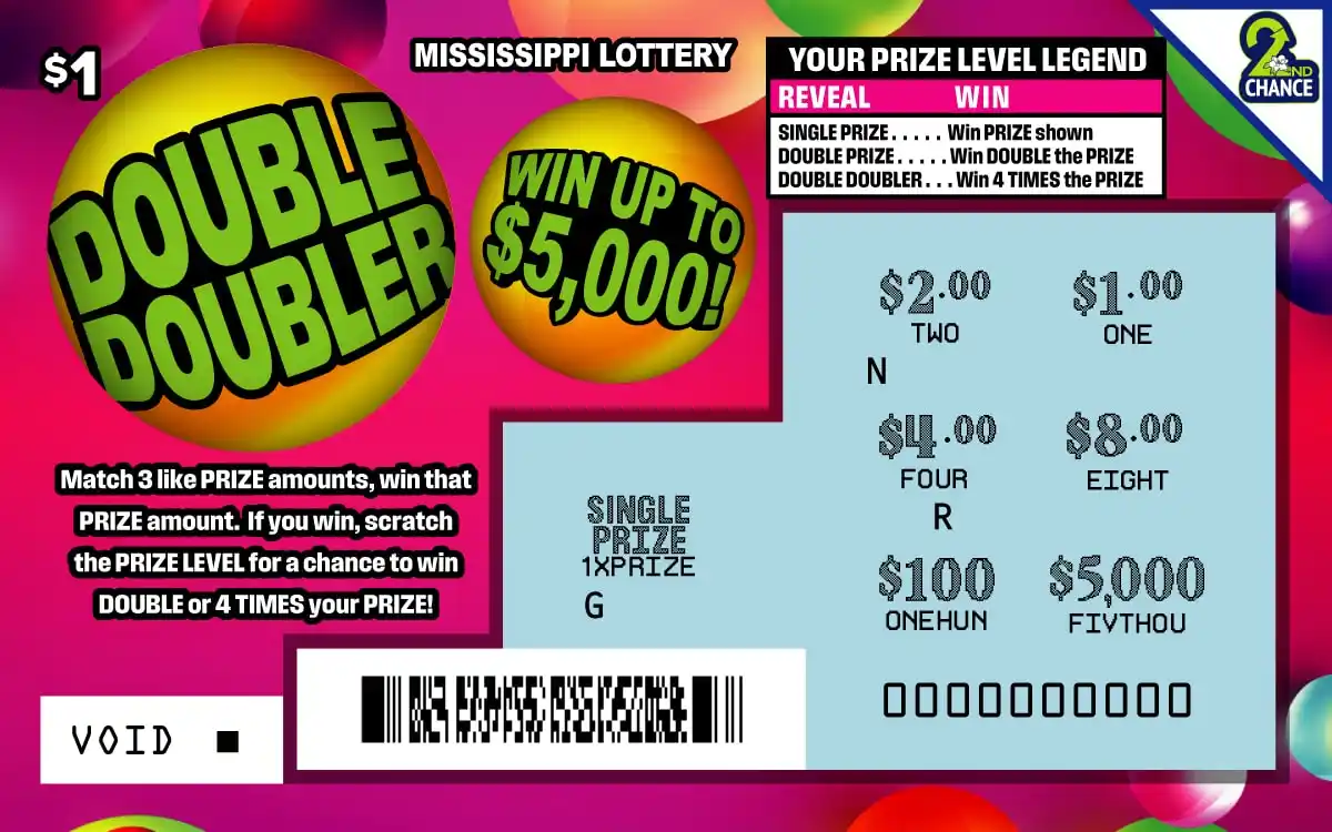 Mississippi Lottery Double Doubler Scratch-Off Ticket