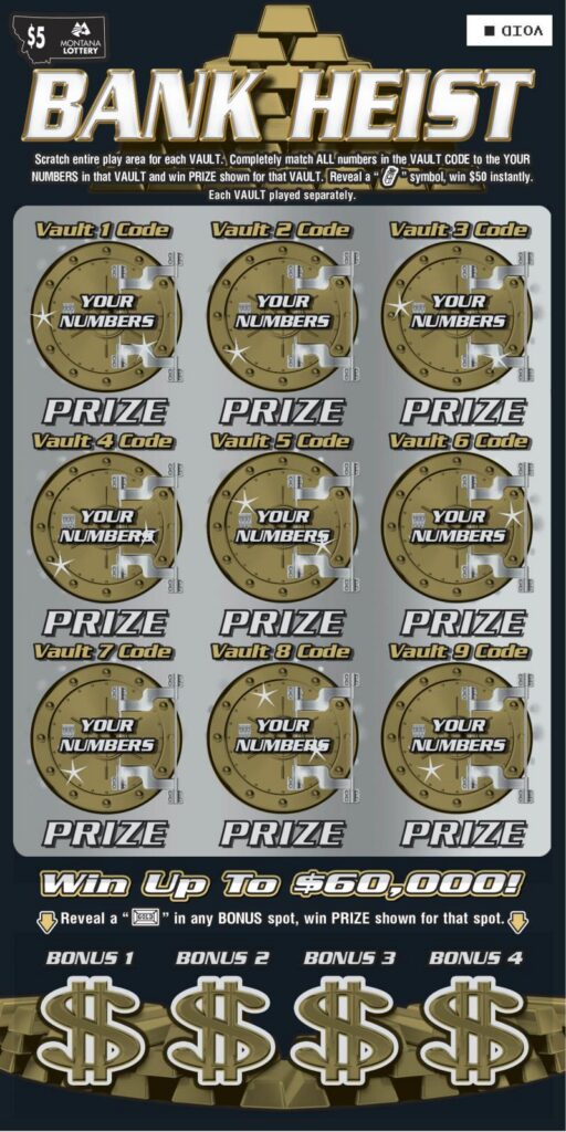 Montana Lottery Bank Heist Scratch-Off Game