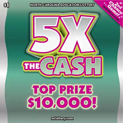 North Carolina Lottery 5X The Cash Scratch-Off Ticket