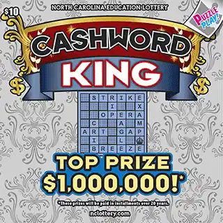 North Carolina Lottery Cashword King Scratch-Off Ticket
