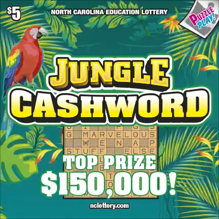 North Carolina Lottery Jungle Cashword Scratch-Off Ticket