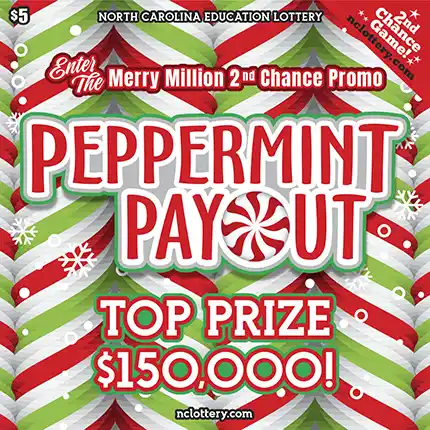 North Carolina Lottery Peppermint Payout Scratch-Off Ticket