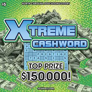 North Carolina Lottery Xtreme Cashword Scratch-Off Ticket