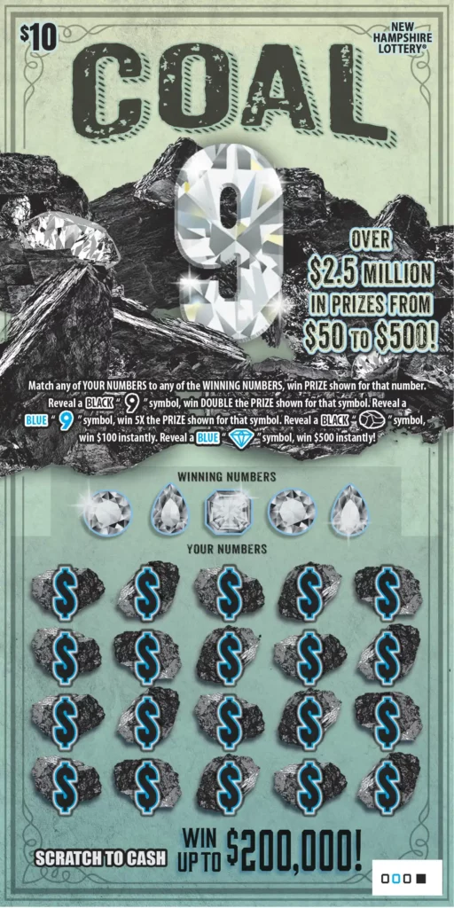 New Hampshire Lottery Coal 9 Scratch-Off Game