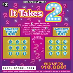 New Jersey Lottery It Takes 2 Scratch-Off Ticket