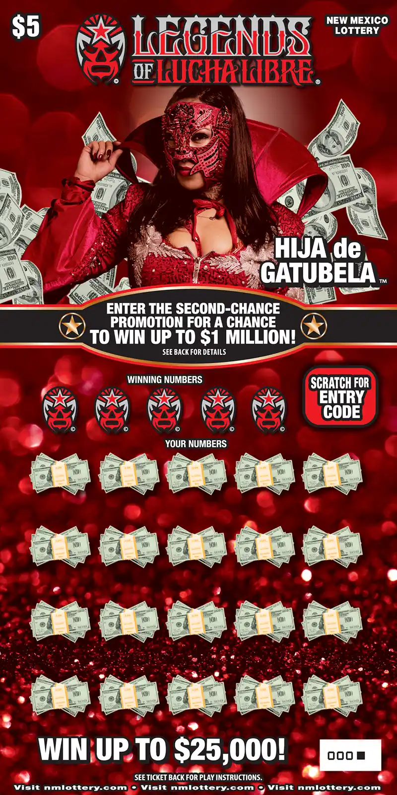 New Mexico Lottery Legends of Lucha Libre® Scratcher Ticket