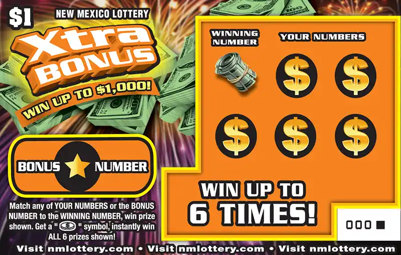 New Mexico Lottery Xtra Bonus Scratcher Ticket
