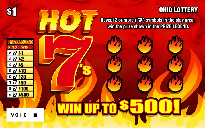 Ohio Lottery Hot 7s Scratch-Off Game