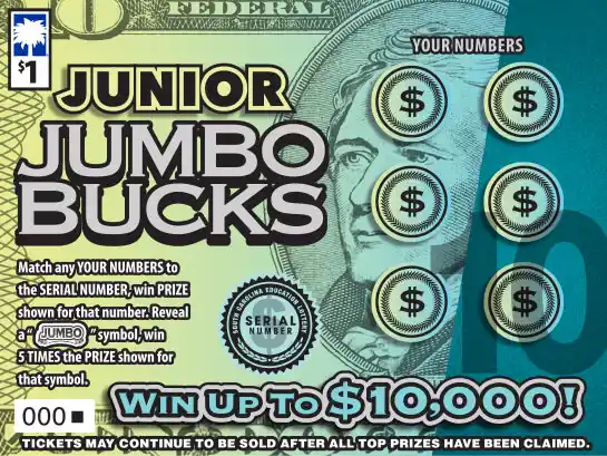 South Carolina Lottery Junior Jumbo Bucks Scratch-Off Game