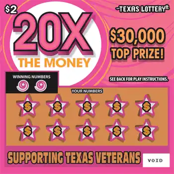 Texas Lottery 20X The Money Scratch-Off Game