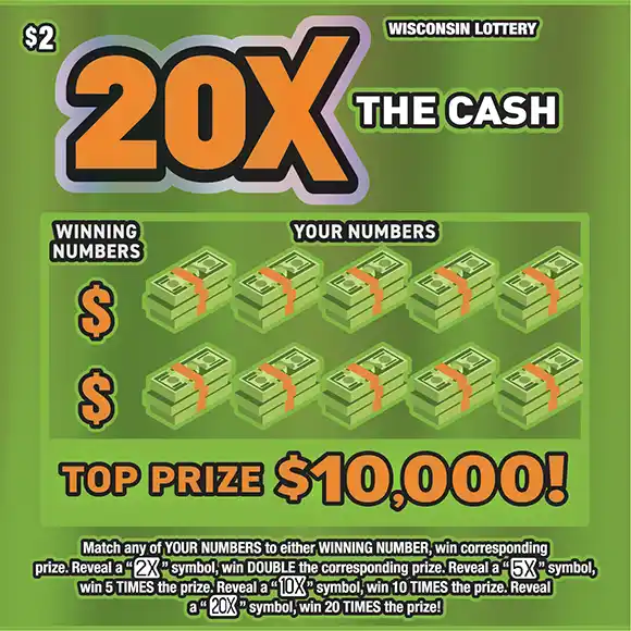 Wisconsin Lottery 20X THE CASH Scratch-Off Game