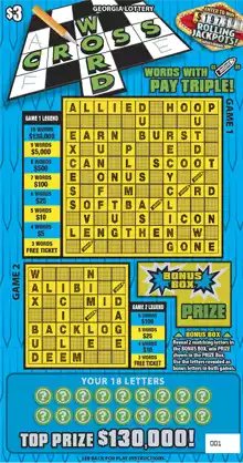Georgia Lottery CROSSWORD Scratcher Game