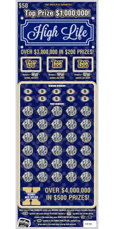 Idaho Lottery High Life Scratch-Off Ticket