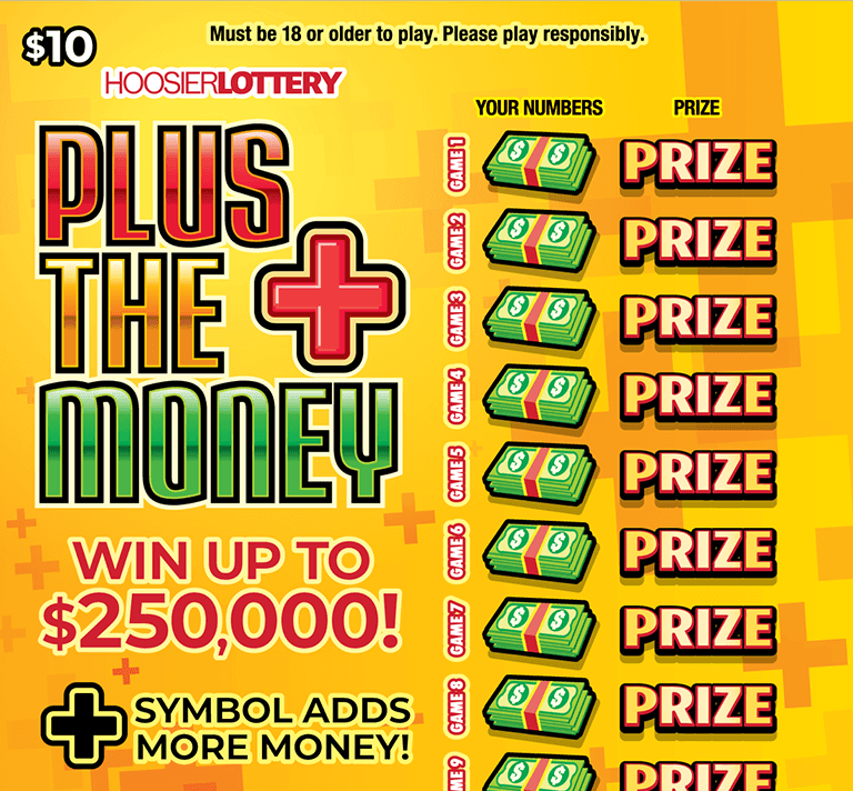 Hoosier Lottery PLUS THE MONEY Scratch-Off Game