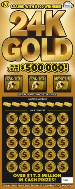 Kentucky Lottery 24K Gold Scratch-Off Game