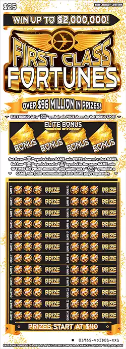 New Jersey Lottery First Class Fortunes Scratch-Off Ticket