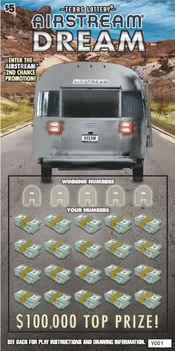 Texas Lottery Airstream® Dream Scratch-Off Game
